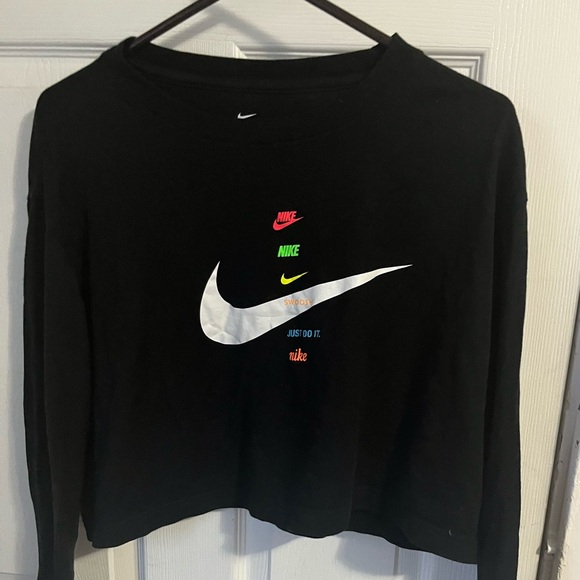 Nike Women's Black Multicolor Logo long sleeve - Picture 1 of 1
